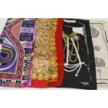 Two Chanel silk scarves,
