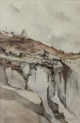 Heather Gray, The Cliff Edge, watercolour, signed and dated 80 lower right,