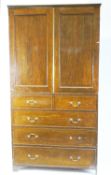 A 19th century mahogany linen press,