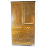 A 19th century mahogany linen press,