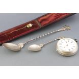 A collection of items to include: A hallmarked sterling silver open face pocket watch (not working)