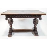 An oak refectory style dining table,