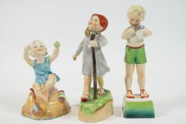 A group of three Royal Worcester ceramic days of the week figures,