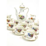 A Royal Copenhagen 'Saksisk Blomster' pattern dinner and coffee service, including cruet,