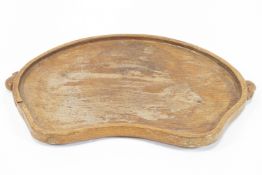 A Robert 'mouseman' Thomson of Kilburn shaped oval oak tray with raised edge and mouse handles,