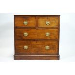 A 19th century mahogany chest of drawers, with two short over two long drawers,