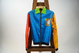 An ICA Art Jak polyethylene bomber jacket, designed by Sir Peter Blake, Size 44,