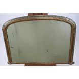 A Victorian over-mantel mirror, of arched form,