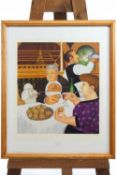 Beryl Cook, 'Eating in France', coloured print, signed in pencil lower right,