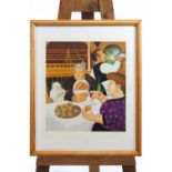 Beryl Cook, 'Eating in France', coloured print, signed in pencil lower right,