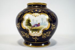 A Coalport porcelain short form baluster vase,