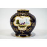 A Coalport porcelain short form baluster vase,