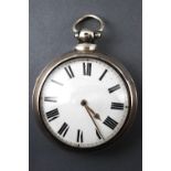 A pear cased open face pocket watch. White ceramic dial with key wound movement.