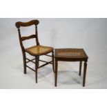 A Regency faux rosewood salon chair with carved shape back rail and splat over a Bergere seat