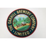 Local interest - An enamelled metal round advertising sign for 'The Oakhill Brewery Company