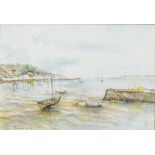 W Renshaw, Harbour scene, watercolour, signed and dated 99 lower left,