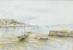 W Renshaw, Harbour scene, watercolour, signed and dated 99 lower left,