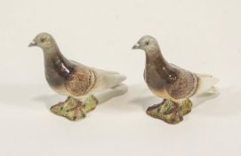 Two Beswick 1383 pigeon figures, each with two stripes to the wings, impressed and printed marks,