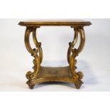 A two tier gilt wood table,