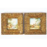 A pair of 20th century miniatures, in the 18th century French romantic style,