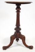 A Victorian mahogany tripod occasional table,