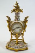 A Franklin Mint 'Antoinette' clock, the porcelain case with French style gilt metal mounts,