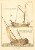 Bernard Diresc, Marine, Pl 12 & 13, hand coloured engravings, a pair, 22cm x 15.