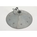 A French galvanised metal pendant light shade,
