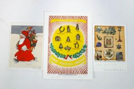 A Christmas 2013 card by Sir Peter Blake, signed, 19.5cm x 21.