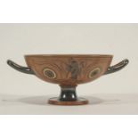 A terracotta Attic Krater style two handled bowl,