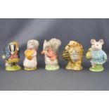 Five Beswick Beatrix Potter figures, 'Little Pig Robinson', 9.5cm high; 'Tommy Brock', 8.