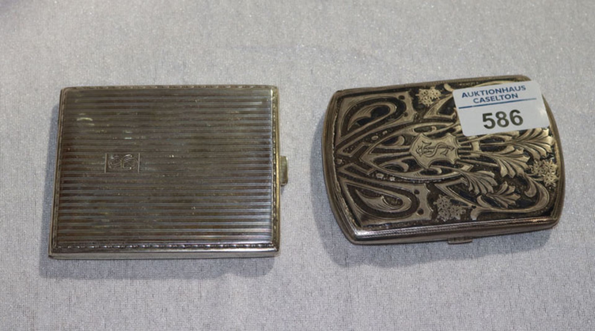 Silber-Etui mit Resten von Niello- und Emailarbeit, Russland ?, 900 Silber, 96 gr., L 10 cm, B 7,5