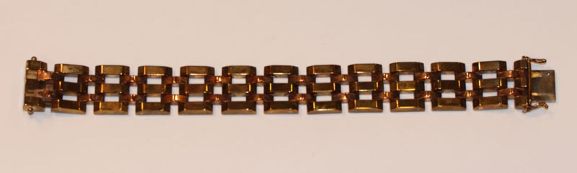 8 k Gelbgold Glieder-Armband, L 18,5 cm, 32 gr.