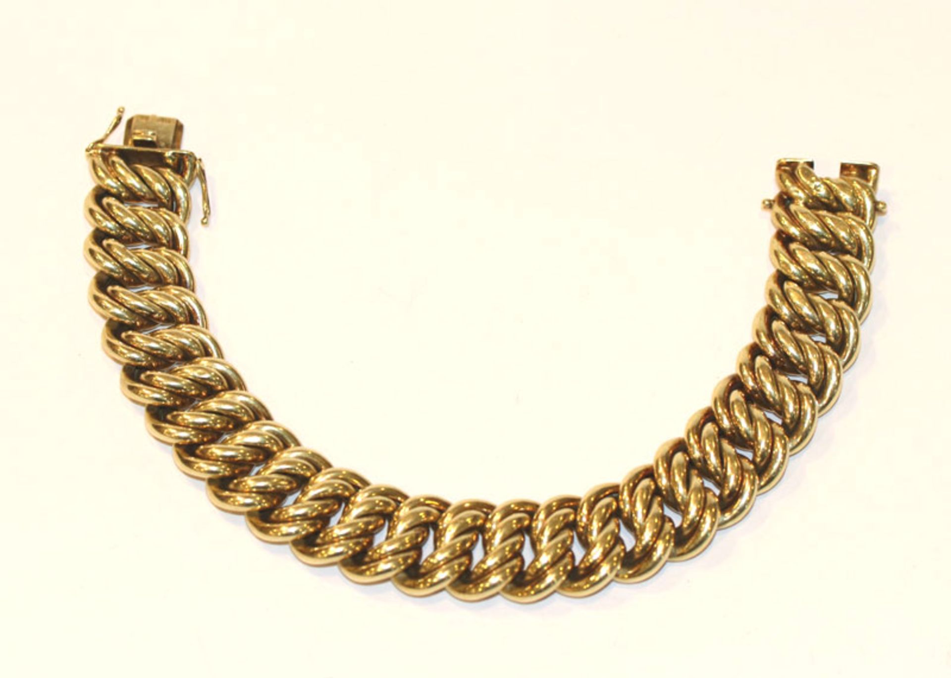 14 k Gelbgold Armband, L 20 cm, 48 gr., Tragespuren