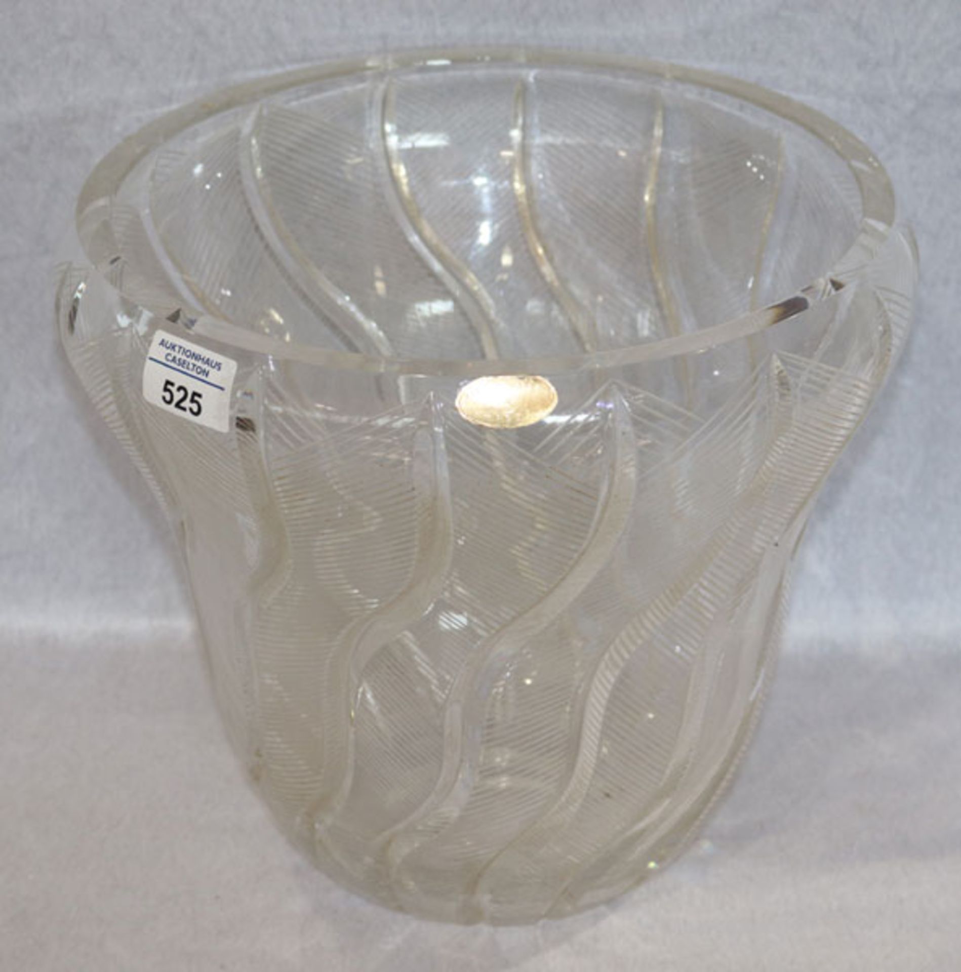 Svinceni Kristall Vase mit feinem Schliffdekor, H 27 cm, D 30 cm, mit Kasten