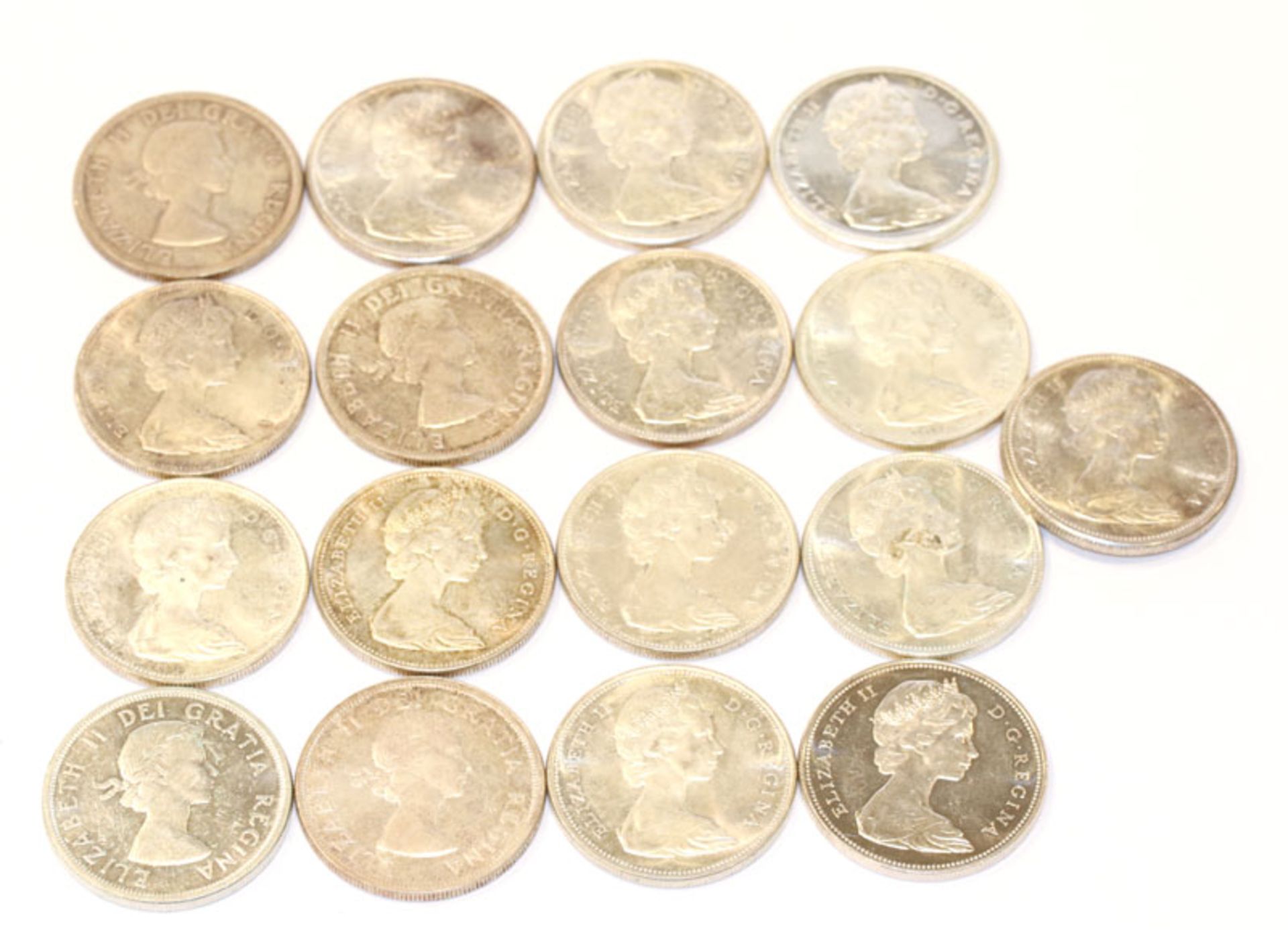 Konvolut von 17 Canada Silberdollars, zus. 317 gr. Feinsilber