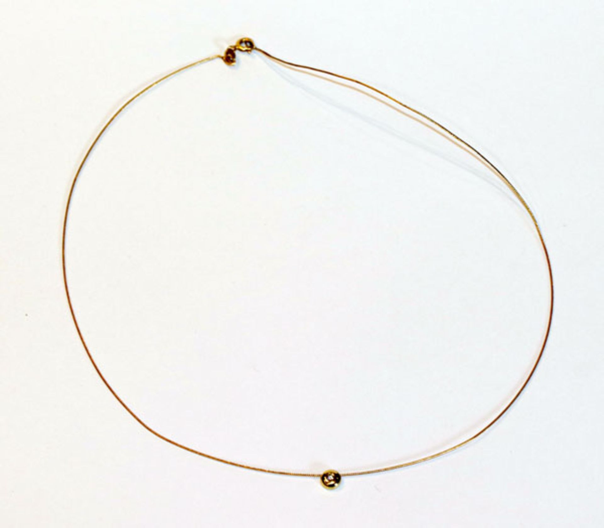 14 k Gelbgold Halsreif mit Diamant, L ca. 40 cm