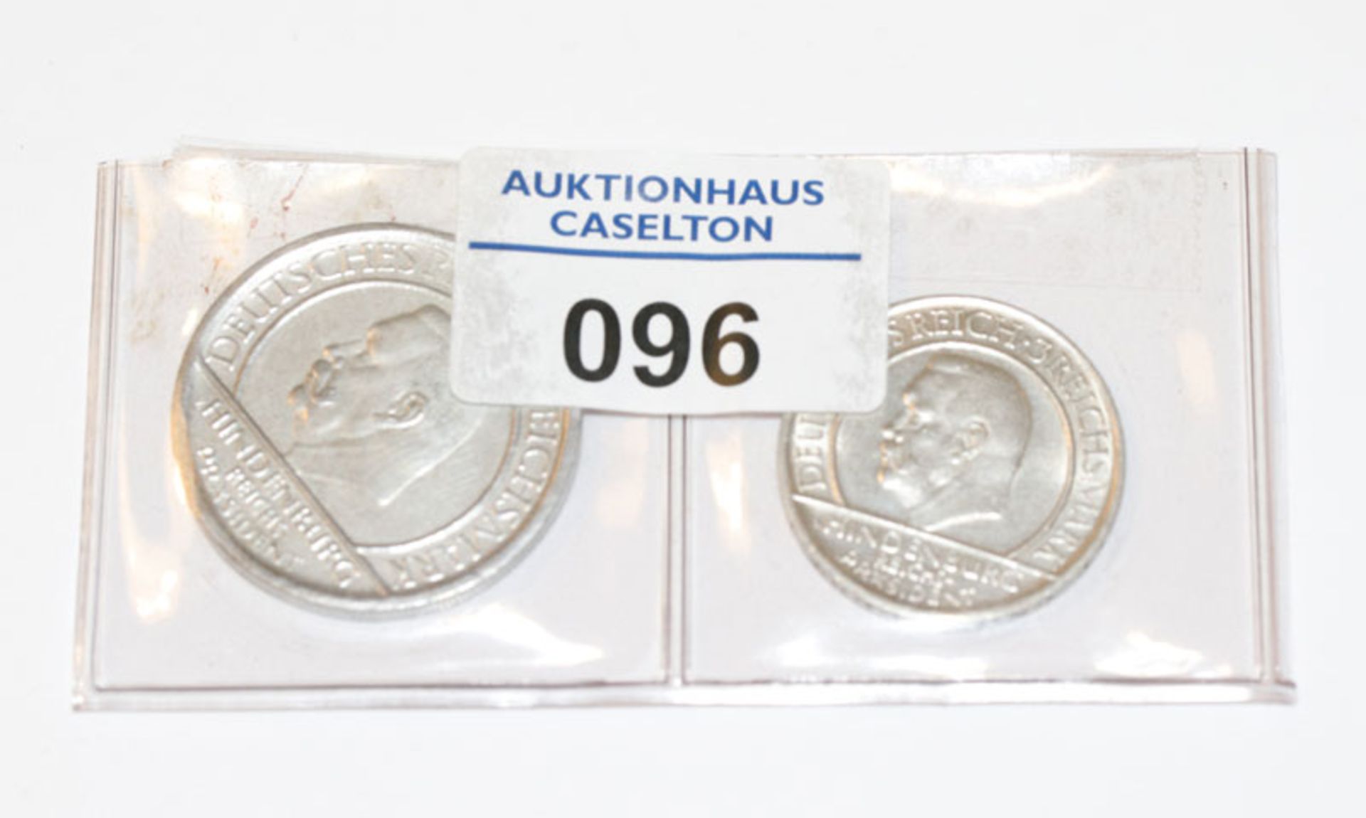 Silbermünze 3 und 5 Reichsmark Weimarer Republik, Treu der Verfassung, 1929 D