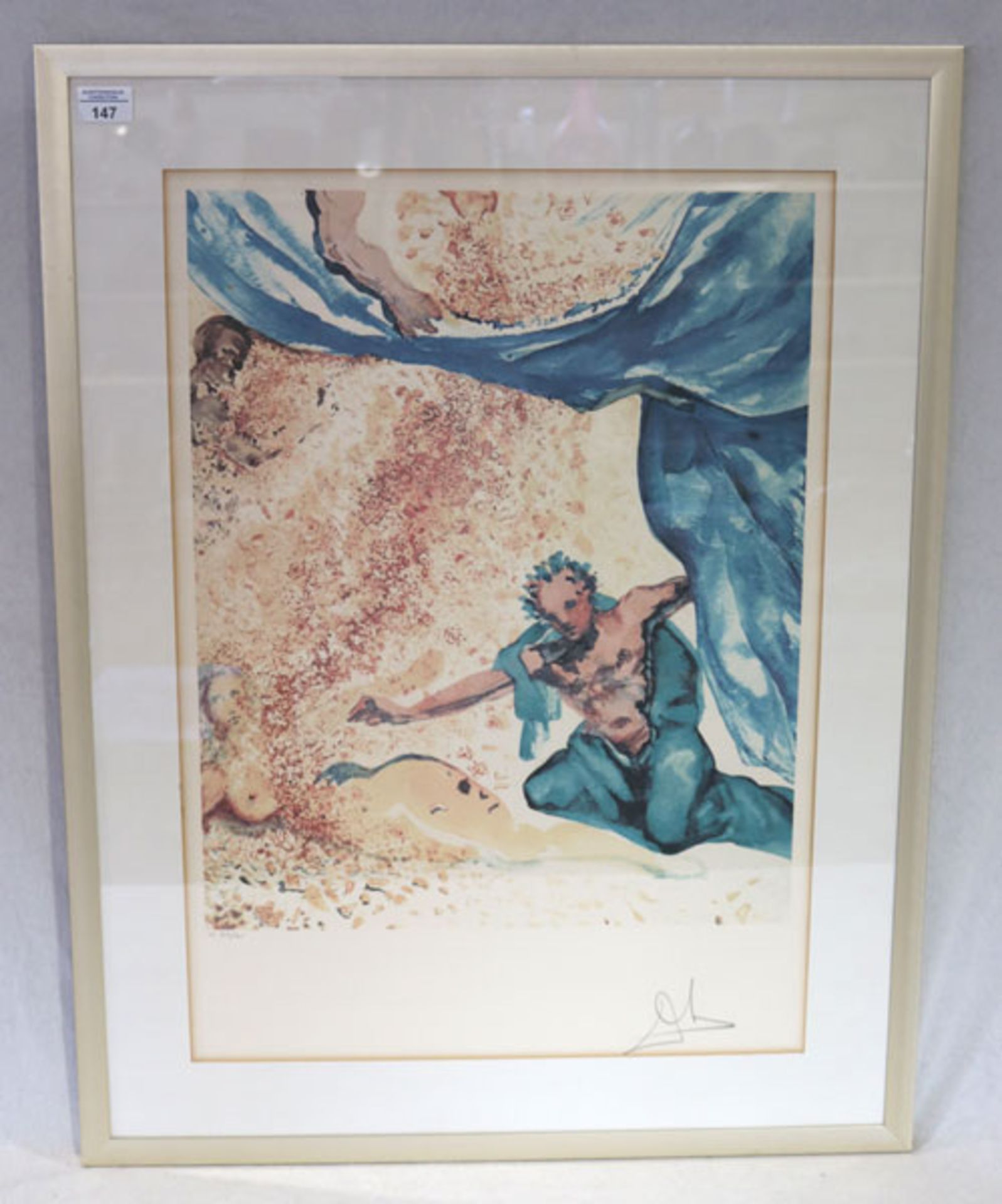 Salvador Dali 'Les Amoureux', (Adam und Eva), 1979, Farblithographie, Gesamtauflage 1195 (hier G