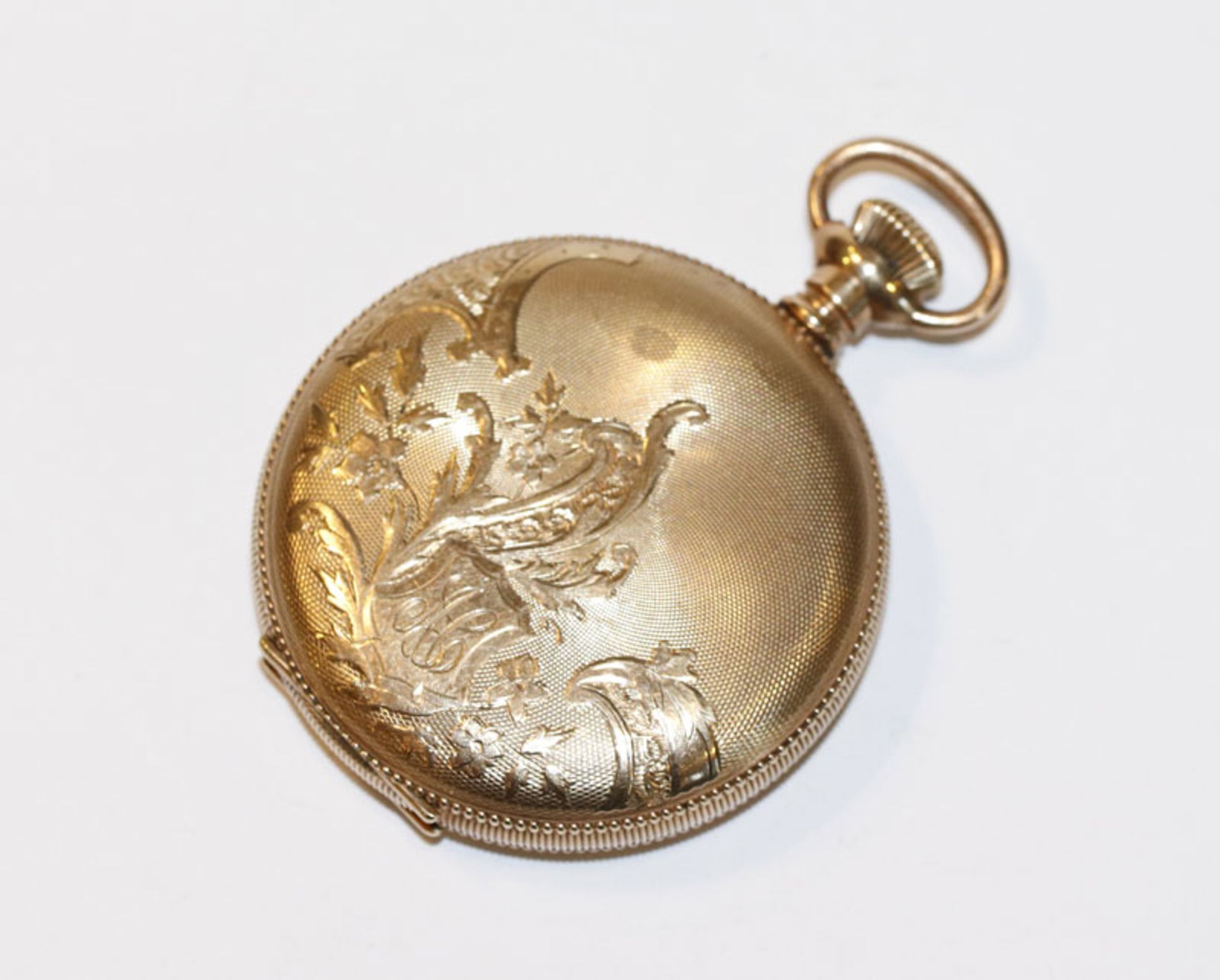 Elgin USA, Sprungdeckel Taschenuhr, vergoldet mit graviertem Gehäuse, schönes Werk, Uhrenglas fehlt,