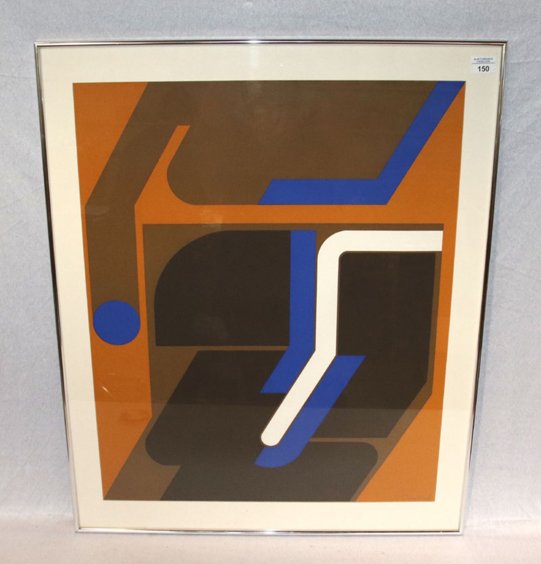 Graphikblatt signiert G. Bernhard, * 1929 Augsburg, unter Glas gerahmt, incl. Rahmen 85 cm x 70 cm