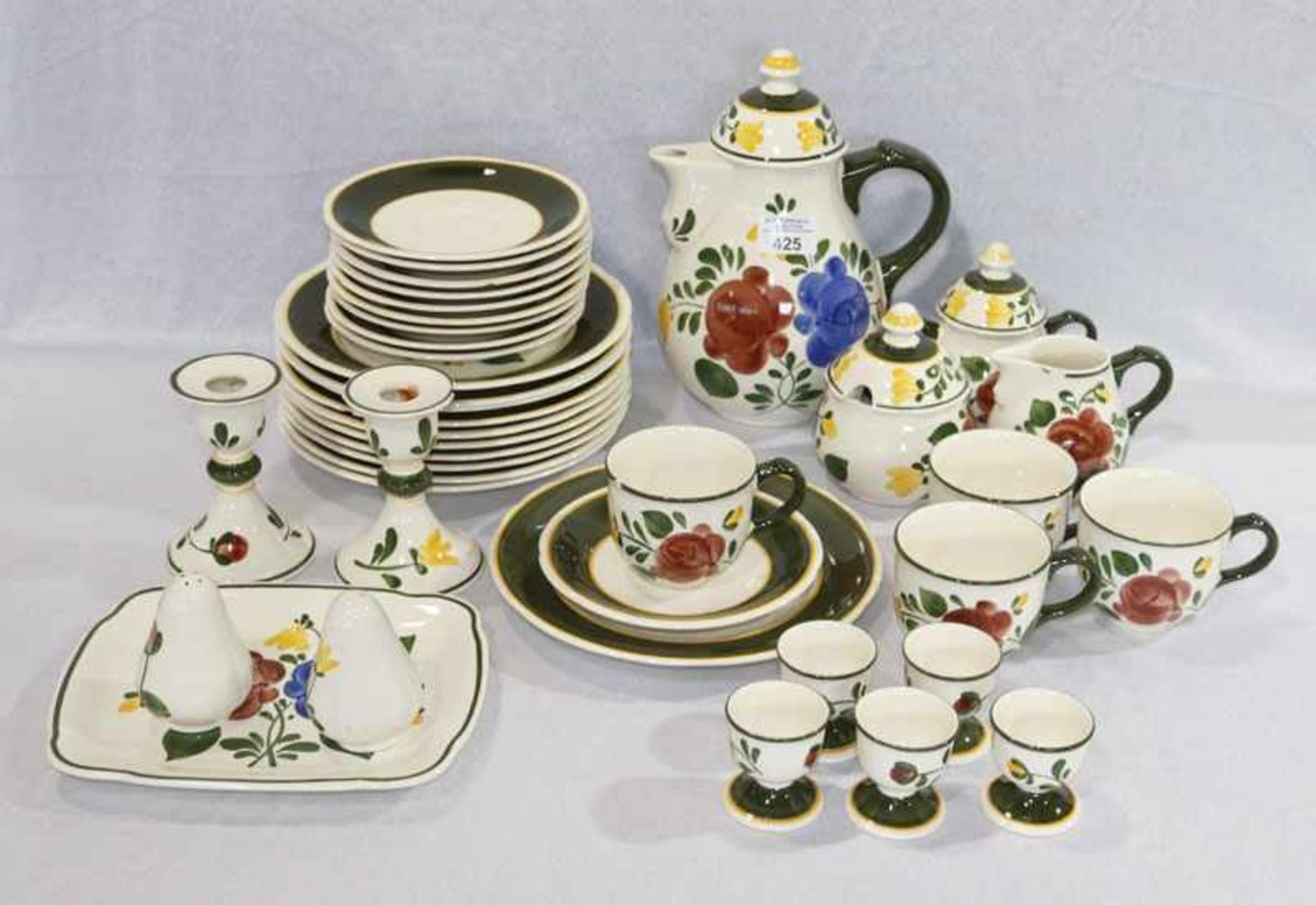 Villeroy & Boch Kaffee-Geschirrteile, Dekor Bauernblume, Kaffeekanne, Milch und Zucker,