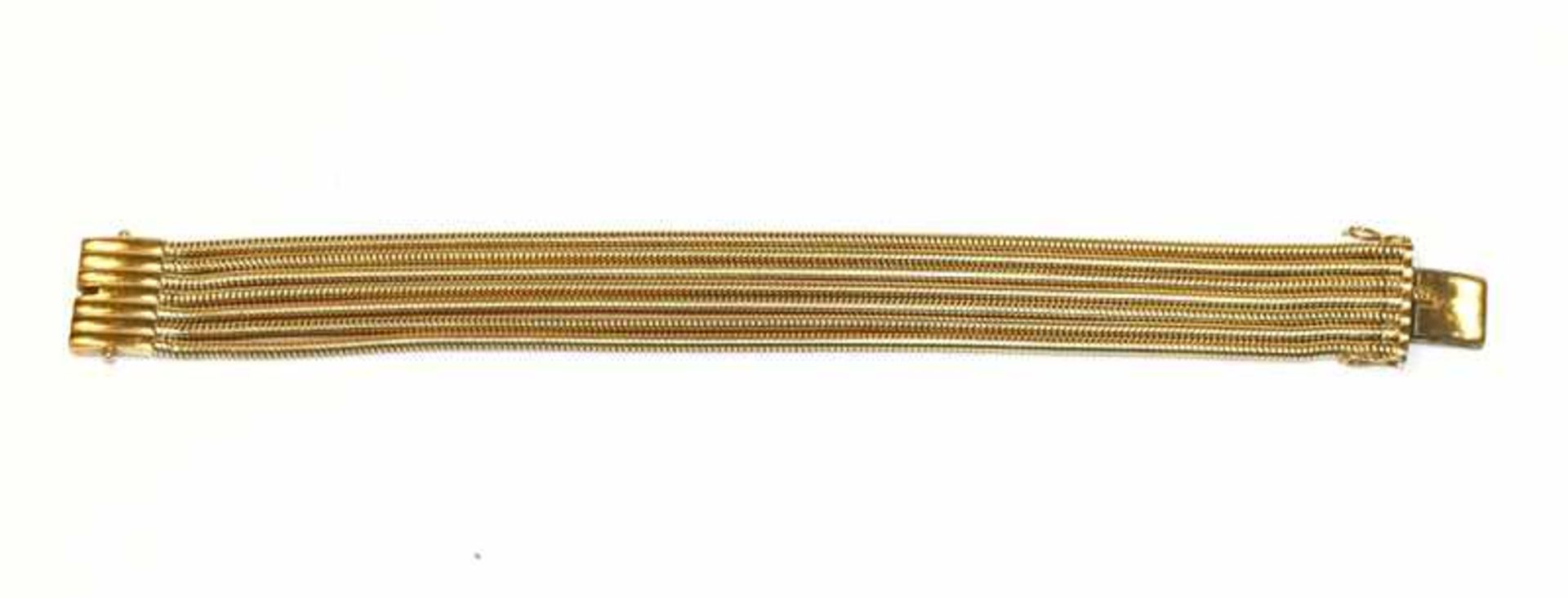 18 k Gelbgold Armband, 7-reihig,. 78 gr., L 19 cm