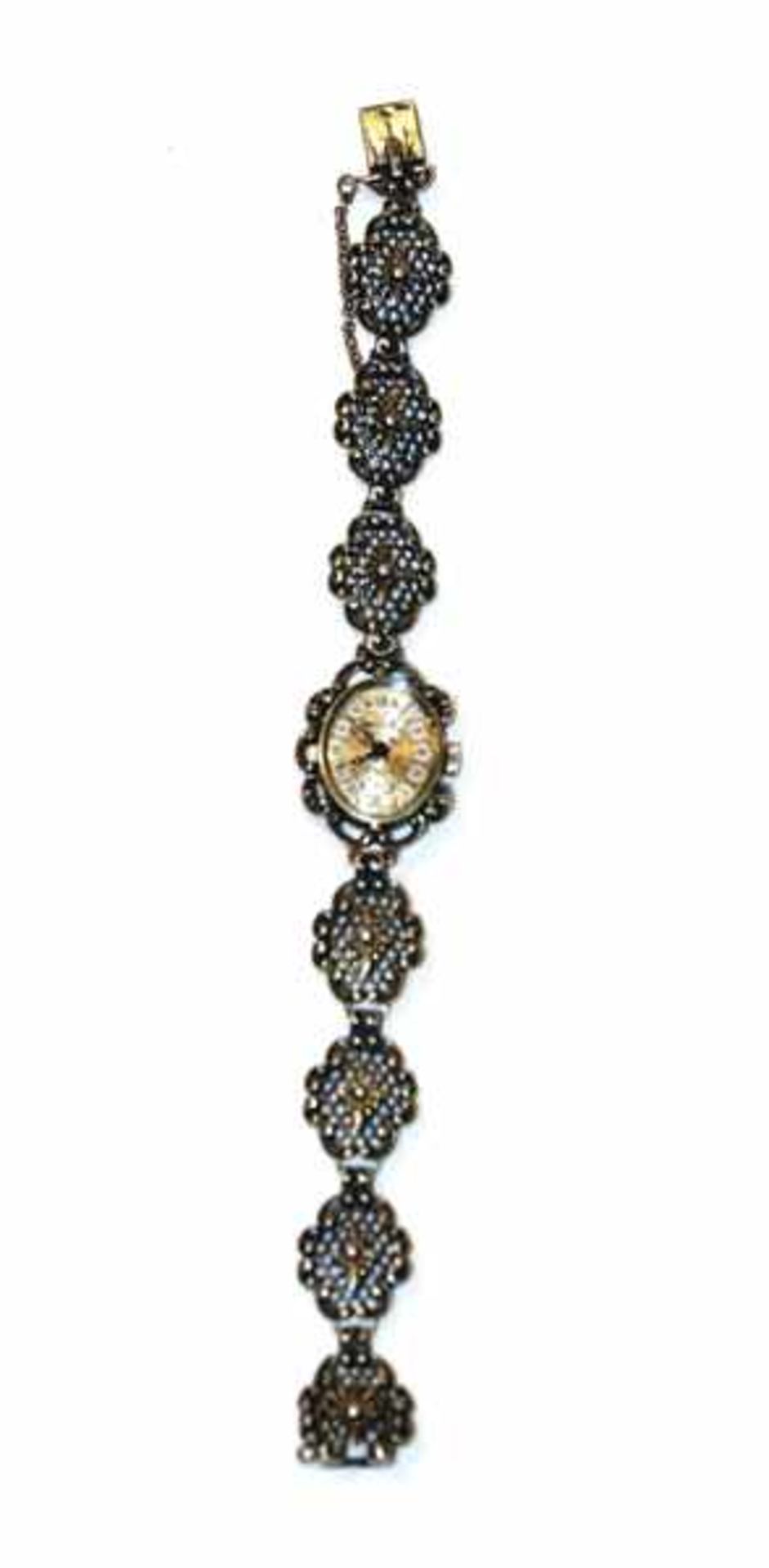 Silber Damen Trachten-Armbanduhr, L 18 cm, Funktion nicht geprüft