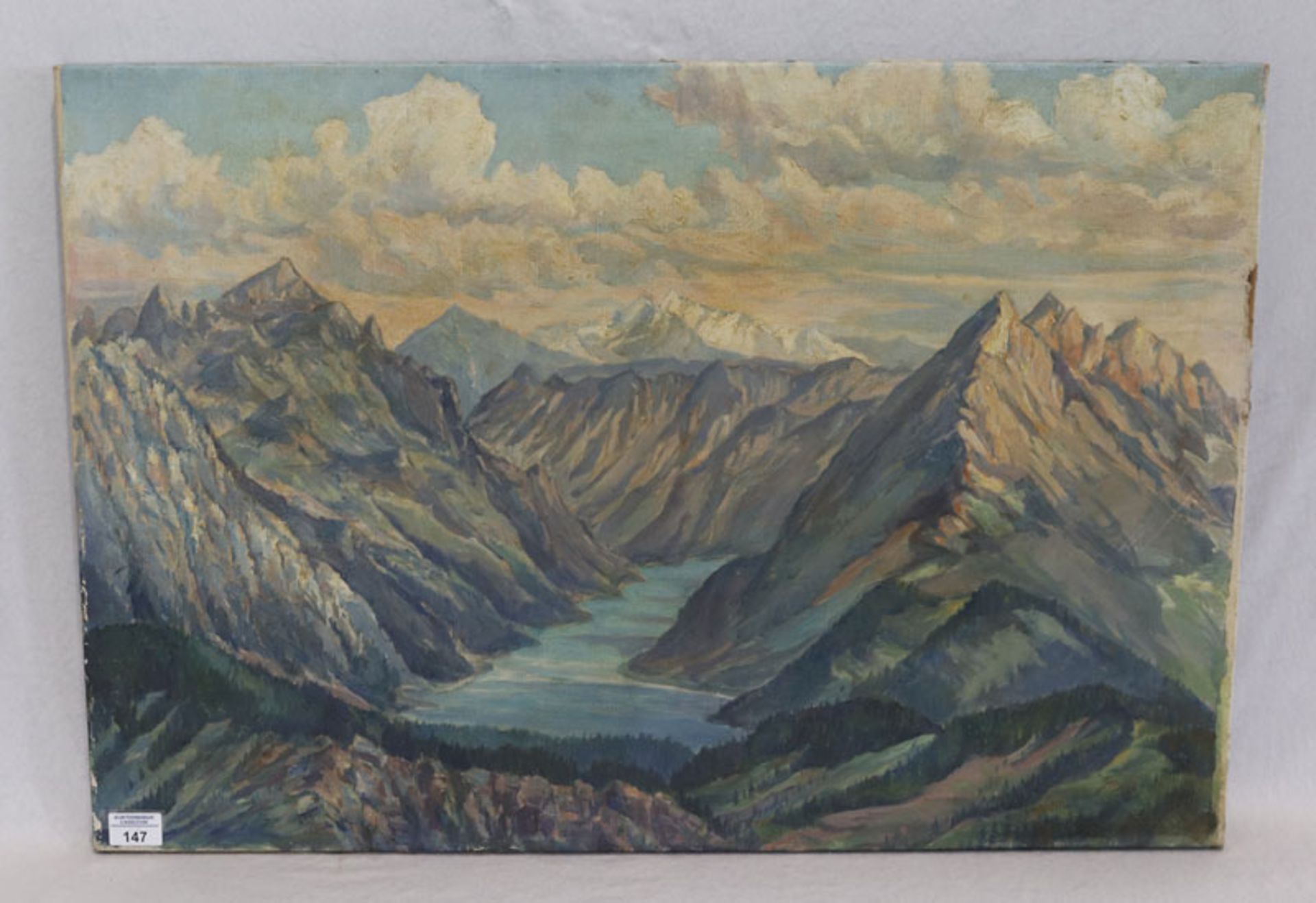 Gemälde ÖL/LW 'Hochgebirge', ohne Rahmen, 56 cm x 81 cm