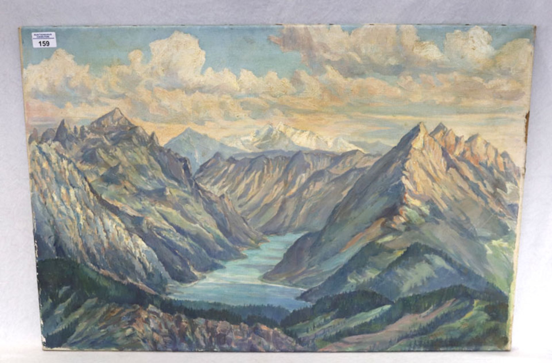 Gemälde ÖL/LW 'Hochgebirge', ohne Rahmen, 56 cm x 81 cm