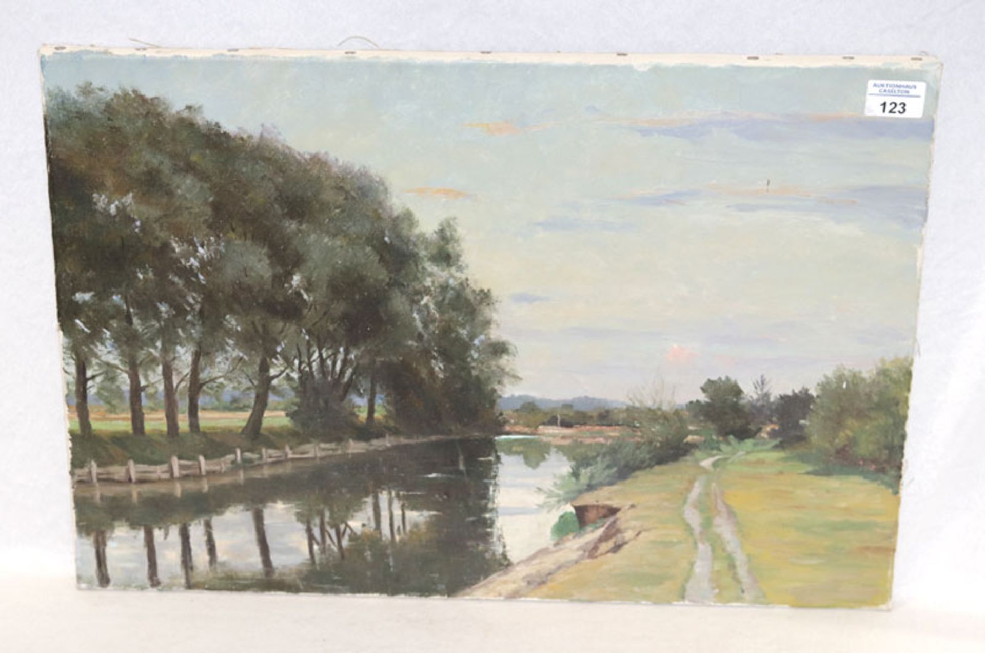 Gemälde ÖL/LW 'Landschaft mit Flußlauf', aus dem Nachlaß Haslbauer, Paul, * 1919 München + 2016