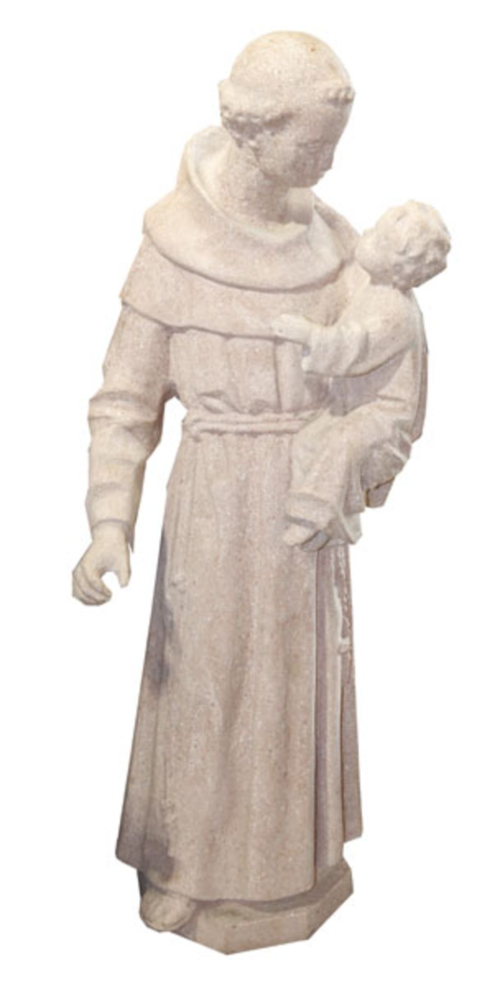 Stein Skulptur 'Heiliger Antonius', H 118 cm, B 47 cm, T 33 cm, Versand per Spedition