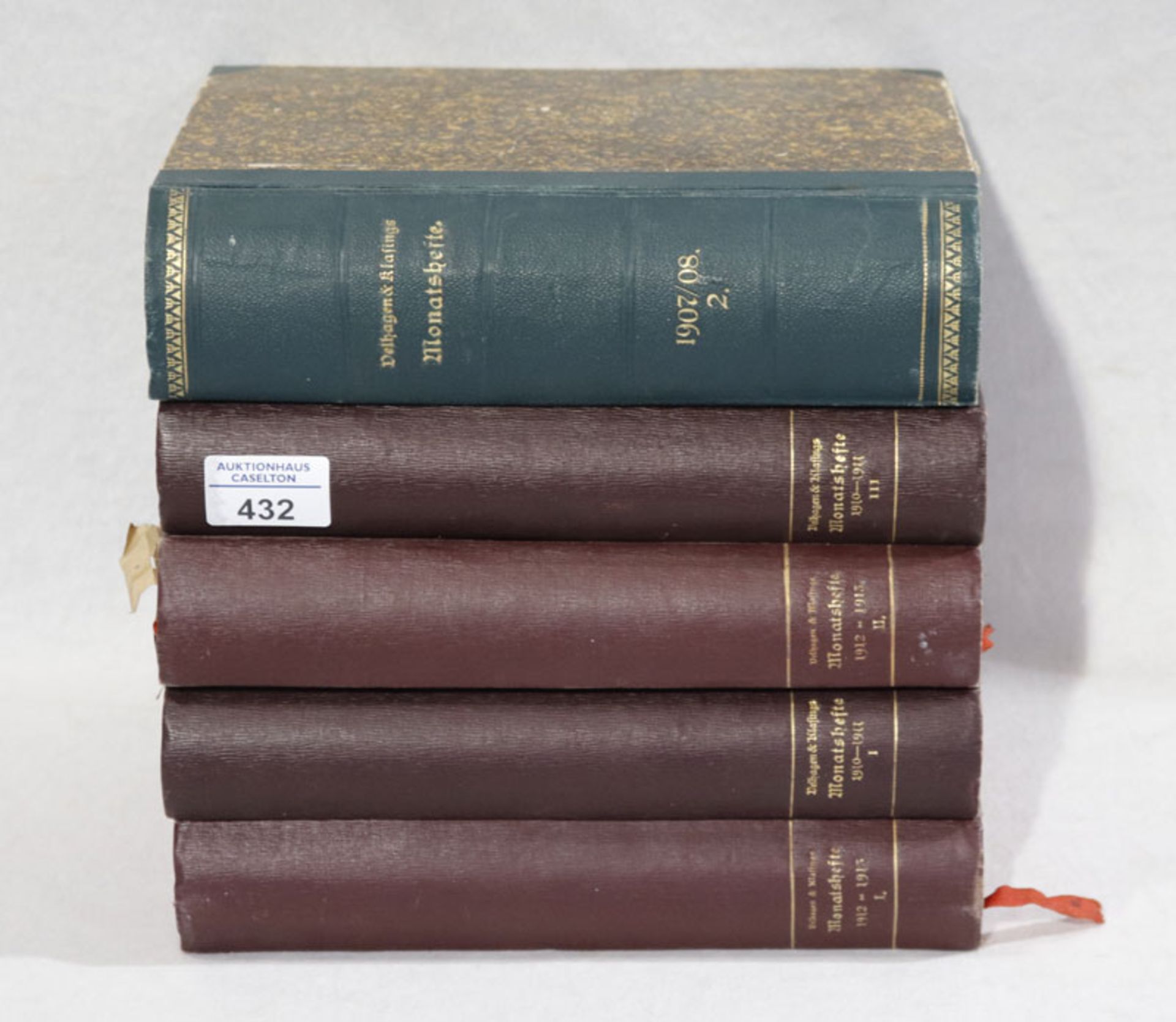 Bücher-Konvolut: 5 Bücher Velhagen & Klasing Monatshefte, Jahrgang 1907/1908, Band 2, 1910/1911,