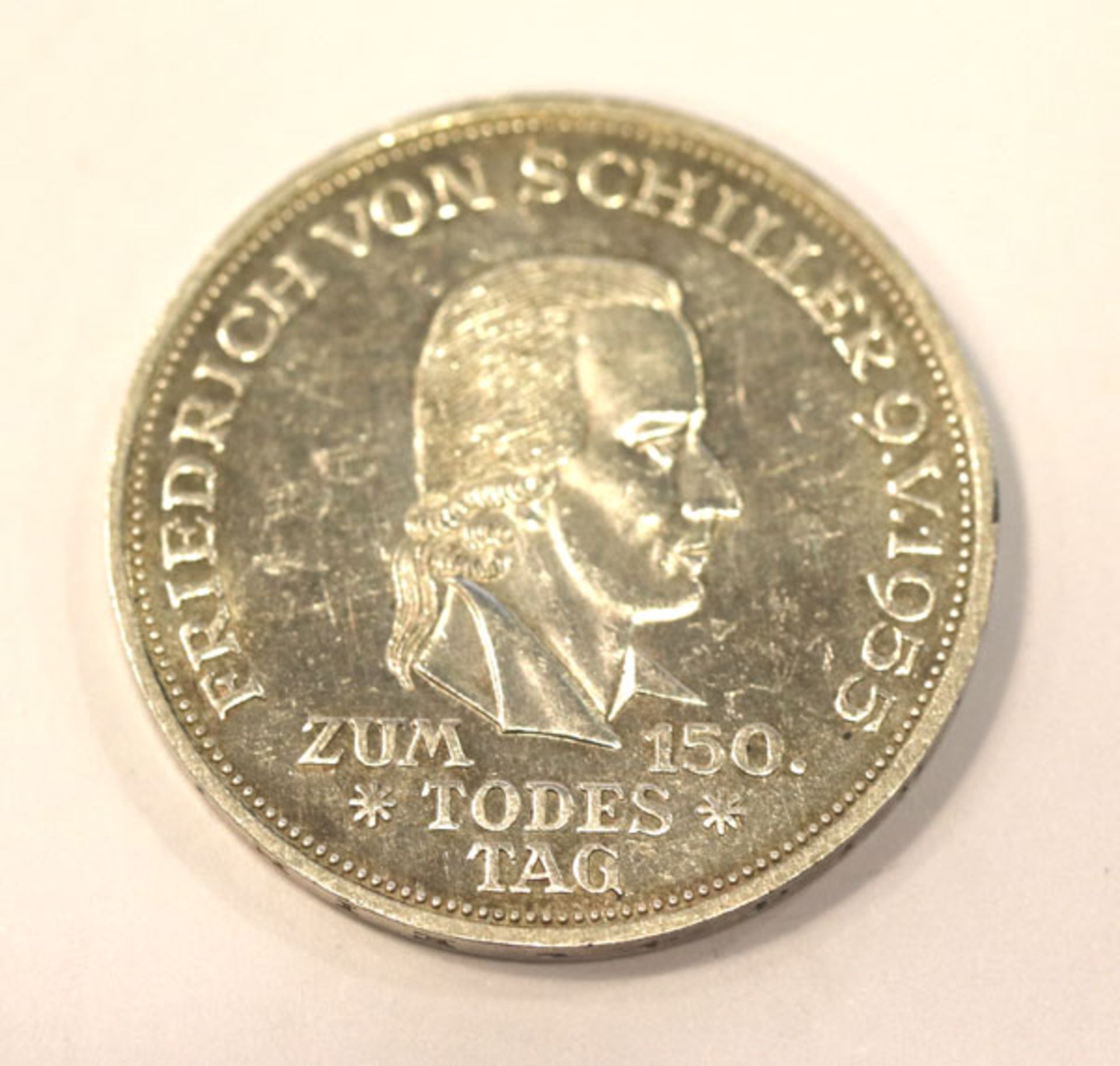 5 Mark Silbermünze Schiller, 1955, vz-